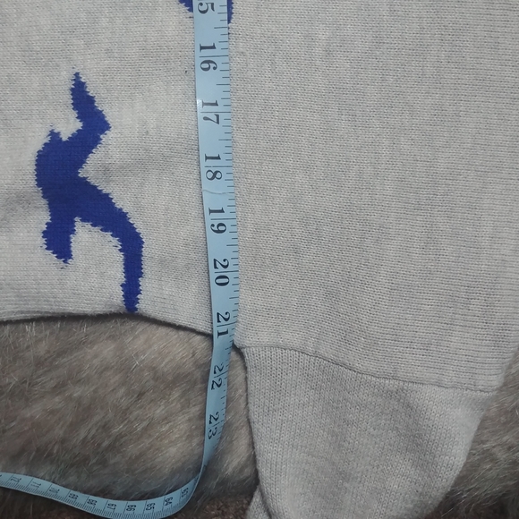 Hollister | Gray Navy Bird Knit Off The Shoulder Dolman Sweater Small - Picture 8 of 8